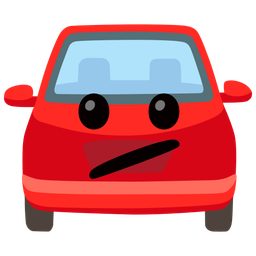 Face with diagonal mouth and Automobile