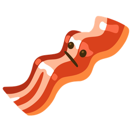 Face with diagonal mouth and Bacon