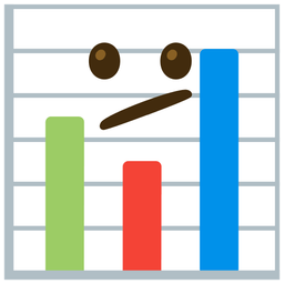 Face with diagonal mouth and Bar chart