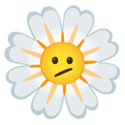 Face with diagonal mouth and Blossom