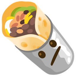 Face with diagonal mouth and Burrito