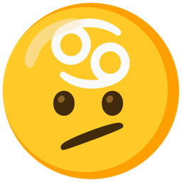 Face with diagonal mouth and Cancer