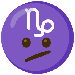 Face with diagonal mouth and Capricorn