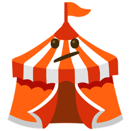 Face with diagonal mouth and Circus tent