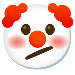 Face with diagonal mouth and Clown face