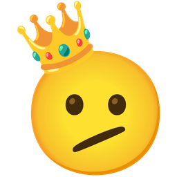 Face with diagonal mouth and Crown