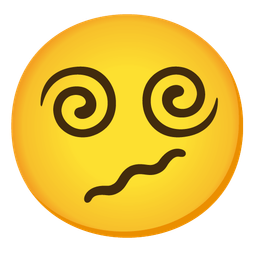 Face with diagonal mouth and Dizzy