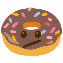 Face with diagonal mouth and Doughnut