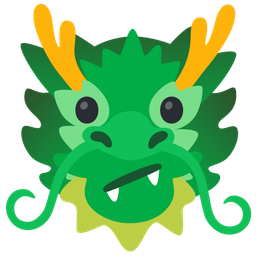 Face with diagonal mouth and Dragon