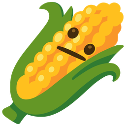 Face with diagonal mouth and Ear of corn