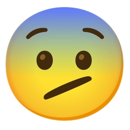 Face with diagonal mouth and Fearful face