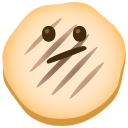 Face with diagonal mouth and Flatbread