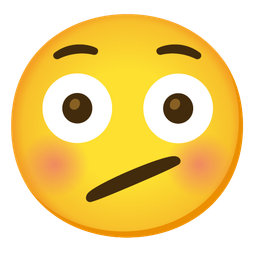 Face with diagonal mouth and Flushed face