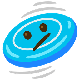 Face with diagonal mouth and Flying disc