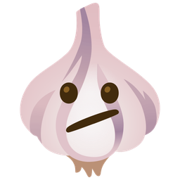 Face with diagonal mouth and Garlic