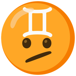 Face with diagonal mouth and Gemini