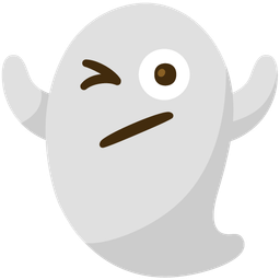 Face with diagonal mouth and Ghost