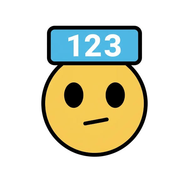 Face with diagonal mouth and Input numbers