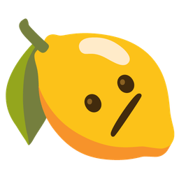 Face with diagonal mouth and Lemon