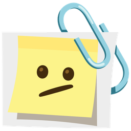 Face with diagonal mouth and Linked paperclips