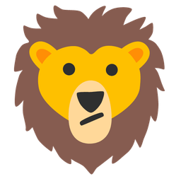 Face with diagonal mouth and Lion