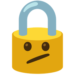 Face with diagonal mouth and Locked