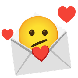 Face with diagonal mouth and Love letter