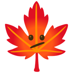 Face with diagonal mouth and Maple leaf