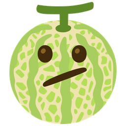 Face with diagonal mouth and Melon