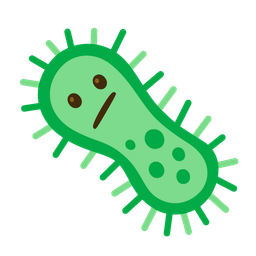 Face with diagonal mouth and Microbe