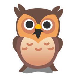 Face with diagonal mouth and Owl