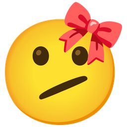 Face with diagonal mouth and Ribbon