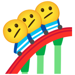 Face with diagonal mouth and Roller coaster