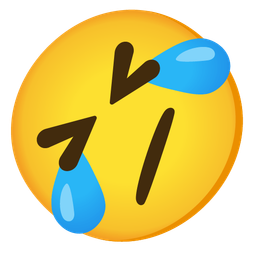 Face with diagonal mouth and Rolling on the floor laughing