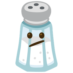 Face with diagonal mouth and Salt