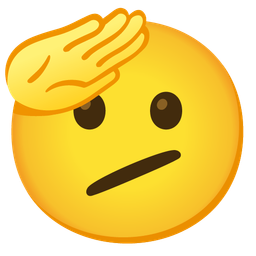 Face with diagonal mouth and Saluting face