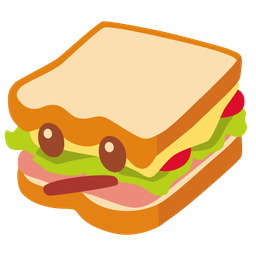 Face with diagonal mouth and Sandwich