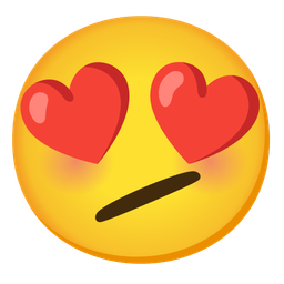 Face with diagonal mouth and Smiling face with heart-eyes