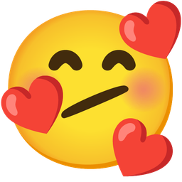 Face with diagonal mouth and Smiling face with hearts