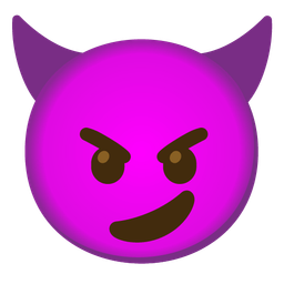 Face with diagonal mouth and Smiling face with horns