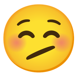 Face with diagonal mouth and Smiling face