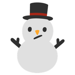 Face with diagonal mouth and Snowman without snow