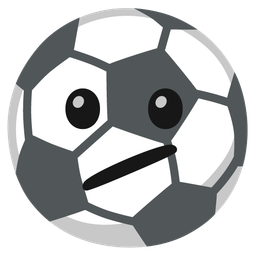 Face with diagonal mouth and Soccer ball