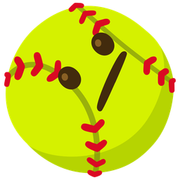 Face with diagonal mouth and Softball