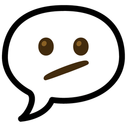 Face with diagonal mouth and Speech balloon