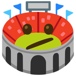 Face with diagonal mouth and Stadium