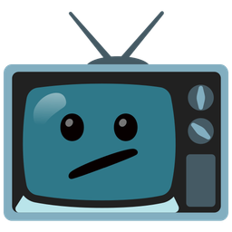 Face with diagonal mouth and Television