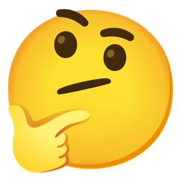 Face with diagonal mouth and Thinking face