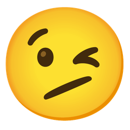 Face with diagonal mouth and Winking face