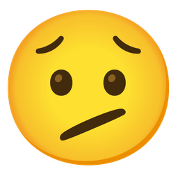 Face with diagonal mouth and Worried face